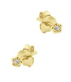 Mini Flower CZ Silver Stud Earring STS-6677